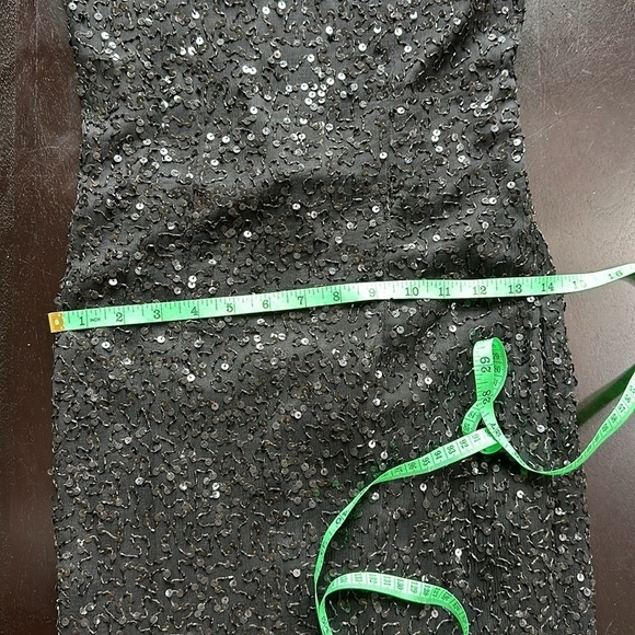 Vintage Laurence Kazar silk long black sequin column dress SZ XS-S - Picture 13 of 13